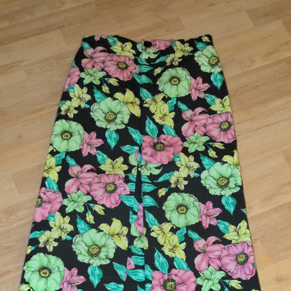Balenciaga Black Maxi Skirt with Floral Print